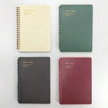 Spiral Notebook, Muted Color Retro Minimalist Lined Notebook For Students, Office Memo Pad, Journal, Back To School Gift School Supplies - A - View 5