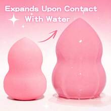 15pcs Pink Makeup Sponge Set Non-Latex Wet And Dry Dual Use Foundation Sponge For Flawless Application Reusable And Washable Ultra Soft Powder Puff Blenders For Cream Liquid And Powder Makeup - 15pcs Pink - View 5