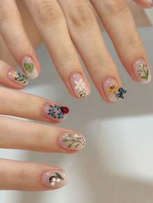 Tiras de gel para uñas semi curadas, 20 piezas de calidad de salón de larga duración, fácil de aplicar y quitar, pegatinas de gel para uñas con luz UV - Multicolor - Ver 5