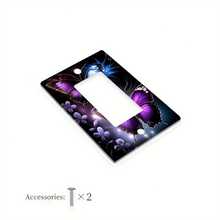 1pc[2D Flat Print]Deep Pink Floral Full Print Switch Panel PC Wear-Resistant Socket Cover Plate Fresh Floral Style Wall Decor Switch Protective Cover - B - View 14