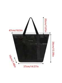1pc Large Capacity Beach Bag, Mesh Swimsuit Storage Bag, Multifunctional Travel Tote Bag, Shoulder Beach Bag, Swimsuit Storage Pouch - Multicolor - View 3