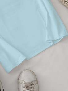 Camiseta Casual Deportiva para Mujer con Estampado de Calavera y Cerezas - Cielo azul - Ver 5