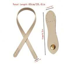 4pcs Woven Bag Handles With Buckle PU Clasp Hardware Accessories DIY Handbag Strap Knitting Bag Shoulder Strap - New Model - View 3