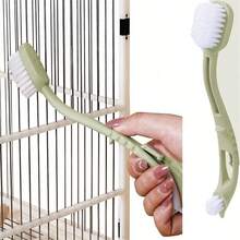 Bộ dụng cụ vệ sinh lồng chim 2 món gồm bàn chải và cán dài, thích hợp để vệ sinh lồng chim và vẹt. - Loại A - Xem 8
