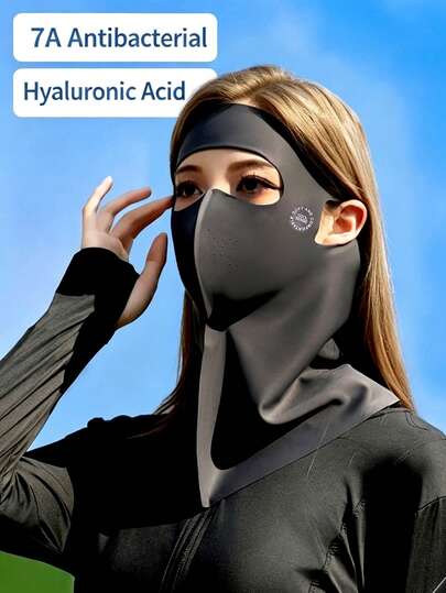 1 pieza Velo facial versátil de protección solar para ciclismo, viajes y actividades al aire libre en verano, máscara facial y gorra desmontable de 2 en 1 con protección solar, cubierta facial transpirable sin costuras para mujeres