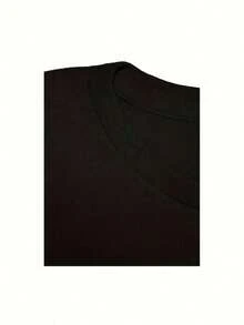 Camiseta de Talla Grande con Estampado Gráfico para Maestras, Camiseta de Moda de Color Sólido para Mujer, Manga Corta Casual, Adecuada para Uso Diario - 180g - Negro - Ver 5