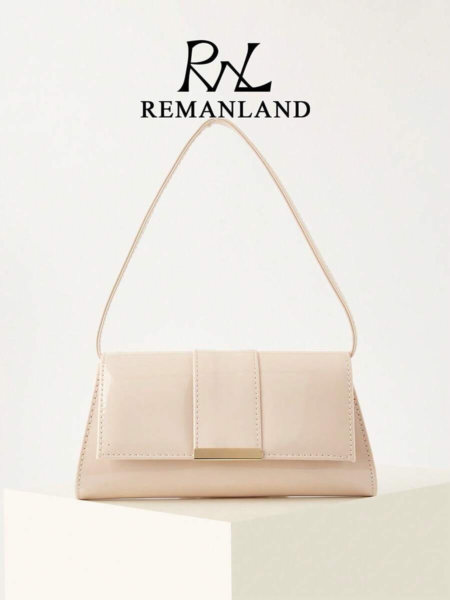 REMANLAND 复古卡其色方形盒子包,迷你方形单肩/斜挎包,人造革材质,配有可拆卸肩带,适合女孩、女士、学生、年轻职业人士、通勤、外出等场合。 - 卡其色 - 查看 1
