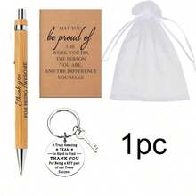 1/5/20/50pcs Set Personalized Customization Motivational Thank You Gift Set, Include Signature Pen, Gratitude Cards, Keychain And Gift Bags, Expressing Appreciation, Suitable For Birthday Party, Holiday, Office, Souvenir, Party Favor, Team Building Gift, And Other Small Party Gifts - Multicolor - View 3