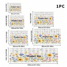 1pc Dish Drying Mat, Coffee Machine Mat, Checkered Background With Colorful Wild Flowers And Butterflies Pattern, Fresh And Natural Style, Suitable For Dining Table And Cafe, Absorbent And Draining, Multi-Purpose Pad, Home Gift, Desktop Decor - XYLSD-361 - View 13