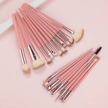 30 piezas Juego de brochas de maquillaje de alta calidad en color oro rosa, kit de brochas de sombra de ojos sintéticas premium para mezclar, herramientas de maquillaje, set de regalo, brochas de maquillaje profesionales, juego completo de herramientas de maquillaje - Rosa Pálido - Ver 12