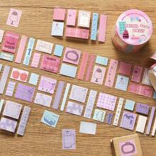 1 Roll Die-Cut Washi Tape, Sunshine Variation Series Fresh Style Minimalist Macaron Colors Basic Version Planner Sticker, No Cutting Required Tear-Proof Scrapbooking Decoration, Suitable For Planners, Scrapbooks, Albums DIY, Essential Back To School Stationery - 1roll - View 2