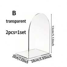 2pcs/Set, 4pcs/Set Transparent Acrylic Bookshelf, Desktop Organizer For Office, Home And Retail Use, Book Holder Shelf For Desk, Office, School - Transparent - View 7