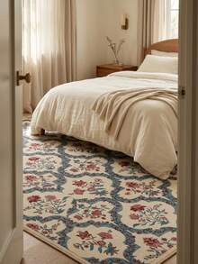 1pc Rug, Carpet, Area Rug, Door Mat, Runner, French Romantic Floral Striped Bohemian Style Area Rug - Large Size Carpet For Bathroom, Kitchen, Entryway, Hallway, Bedside, Living Room, Bedroom, Washable And Suitable For All Seasons, Home Decor - Multicolor - View 4