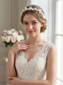 Băng đô hoa đính ngọc trai, thiết kế tinh tế và nhẹ nhàng, phù hợp cho phù dâu, chụp ảnh cưới, dạ hội tốt nghiệp, tiệc sinh nhật, du lịch và sử dụng hàng ngày. - trắng bạc - Xem 1
