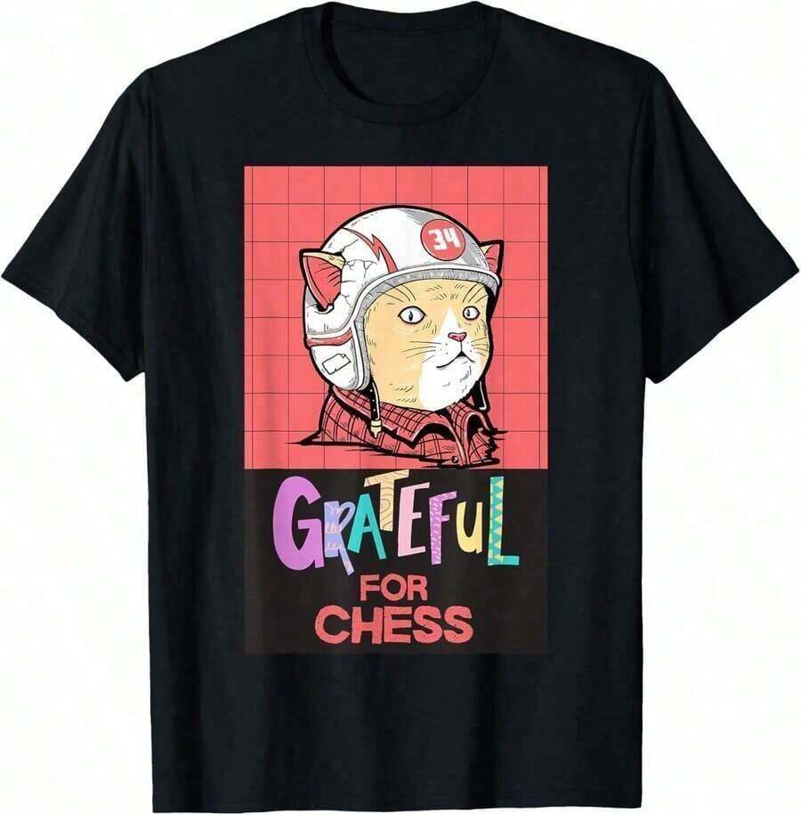 Camiseta "Lindo Gato, Agradecido por el Ajedrez" - Verde - Ver 1