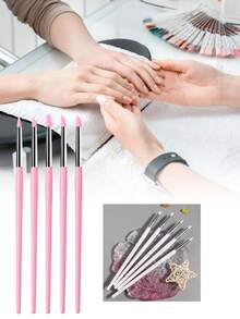 5 cọ silicon dùng cho móng gel và dụng cụ làm gốm, cán gỗ tiện dụng, cọ thủ công sáng tạo. - Trong sáng - Xem 4