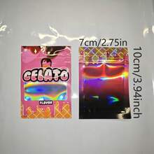 100个聚酯薄膜自封1克聚酯薄膜拉链袋 - 防臭防水，防异味可重复使用塑料储物袋，有各种卡通设计和3D激光图案，非常适合作为派对礼物。 - 彩色 - 查看 2