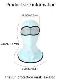1pc Blue Sunscreen Face Mask, Ice Silk Sun Protection Neck Gaiter - Face Mask - View 11