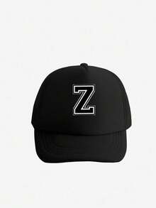时尚韩版男士休闲26字母英文棒球帽，夏季防晒帽 - 黑色 - 查看 29