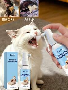 宠物牙齿护理喷雾，适用于猫狗，清新口气，清洁牙齿，去除牙菌斑，保持口腔清洁芬芳，持久留香，宠物口腔卫生喷雾除臭，植物配方清洁宠物口腔。 - 彩色 - 查看 1