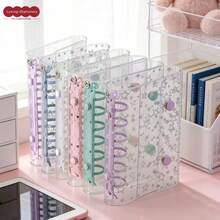 A7 Size Portable Glitter Star Transparent Binder, Transparent Binder Sticker Book, Sticker Book, Transparent Refill, Stamp Pad, Candy Drip Sticker Card, Seal, Photo Storage Bag, Photo Album, Budget Planner, Diary, Notebook, Office Supplies - A7 Star Shell - View 11