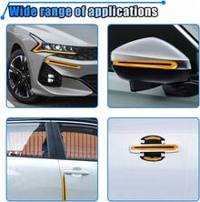 BDZMC 8PCS Reflective Car Door Handle Protector Sticker, Carbon Fiber Auto Door Handle Cup Paint Guard Protective Film, Anti-Scratches Car Door Handle Bowl Sticker, Self-Adhesive &Amp; Non-Marking(Yellow) - ColorD - View 6