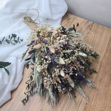 1束人造混色花束，含滿天星、尤加利、薰衣草，花瓶填充花莖，適用婚禮裝飾、桌面中心裝飾、居家裝飾、DIY花藝手工、餐桌花瓶插花、婚禮花卉、新娘花束、派對花卉 - 綠色 - 查看 4