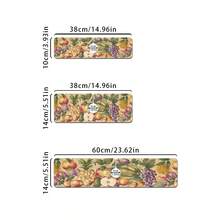 1 pieza Alfombrilla de fregadero con estampado de frutas, de poliéster duradero, de secado rápido, fácil de limpiar, adecuada para cocina y baño, fácil de instalar, decoración diaria, regalo, alfombrilla de baño, alfombrilla de fregadero duradera, accesorio de fregadero - Multicolor - Ver 10