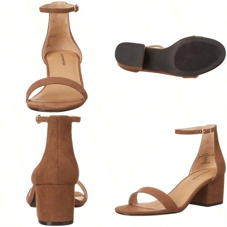 Essentials Women's Two Strap Heeled Sandal - Marrn - Ver 1
