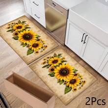 1 件装向日葵印花吸水垫/晾干垫，适用于咖啡机、餐具 - 涤纶吸水桌面保护垫，带橡胶防滑垫，可用于厨房台面装饰、家庭酒吧和餐桌 - 彩色 - 查看 11