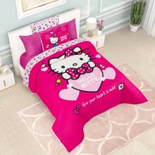 SANRIO PROVIDENCIA Hello Kitty Heart Single Quilt - Hot Pink - View 4