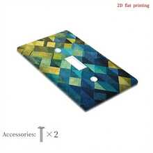 1件几何色块印花开关面板盖，2D平面印刷，PC塑料材质，适用于卧室/厨房/客厅装饰 - A - 查看 8