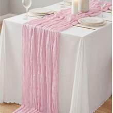 Cheese Cloth Table Runner, Bohemian Countryside Sheer Cheese Cloth Table Runner For Summer, Suitable For Wedding Decor, Holiday Gatherings, Daily Home Use - Multicolor - View 31