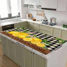 1 pieza Estera de secado de platos, Estera para máquina de café, Fondo a cuadros negro y blanco con patrón floral de limón amarillo, Estera absorbente de drenaje, Adecuada para mesa de comedor y cafetería, Estera de drenaje multiusos, Regalo para el hogar, Decoración de mesa - XYLSD-355 - Ver 17