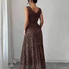 Raffinéa Women's Elegant And Fresh Floral Mesh Apricot Round Neck Gathered Waist Drawstring Waist Cover Body Slimming A-Line Sleeveless Long DressHomecoming Dresses, Wedding Guest Dresses Party Dress  Elegant Party Dresseswinter Winter Clothes Winter Clothes For Women Cozy Fall And Winter Clothes For Women Fall Winter 2025 Women Christmas New Year Clothes For New Year Thanksgiving Hanksgiving Outfit For Women Party  Elegant  Luxury Sexy Christmas New Year Party Graduation Ball Cosplay New - Café - Ver 4