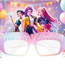10入K-Pop動漫可愛派對眼鏡，可愛卡通角色創意拍照道具，生日慶祝與K-Pop粉絲派對裝飾趣味主題派對用品 - 彩色 - 查看 10