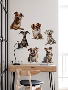 [Stile Carino e Curativo per Animali Domestici]Adesivi Murali per Cani di Diverse Razze, Da Cartoni Animati Q-Carini a Stile Realistico e Caldo, Amati dagli Appassionati di Animali Domestici, Crea il Tuo Angolo a Tema Animali Domestici, Adesivi Murali Autoadesivi per Decorazione Camera da Letto - Adesivi murali - Visualizzare 9