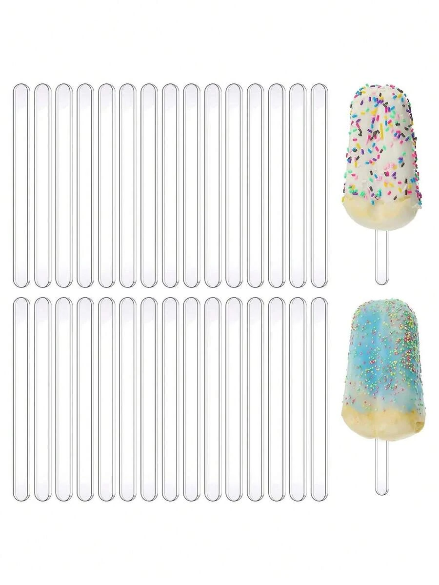 20pcs Acrylic Lollipop Sticks, Reusable Cake Pop Mold, Mirror Popsicle Lollipop Ice Cream Stick - Multicolor - View 1