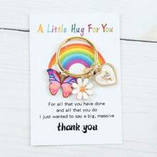 1pc/10pcs Charming Butterfly, Flower & Heart Shaped Key Chain, Comes With Thank You Card, Party Favor, Bag Pendant, Suitable As Backpack Hanging Decor, Car Key Chain, Birthday Gift, Novelty Keychain - Multicolor - View 13