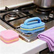 1 pieza Limpiador mágico multiusos - Cepillo para cocina, baño, piso, azulejos, ollas - brocha de esponja - Ver 3