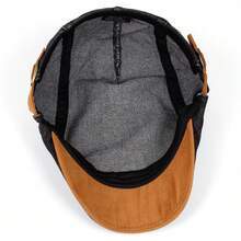 1 chiếc mũ lưỡi trai denim mài, mũ lưỡi trai kiểu Ivy cổ điển, mũ beret vành cong điều chỉnh được với vành tương phản. - A - Xem 6