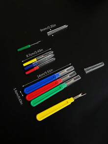 8pcs Seam Ripper Set, Dual Size Combination, Suitable For Various Unstitching Scenarios, Protective Cap, Compact And Easy To Store, Ideal For Home And Outdoor Use, Can Disassemble Sewing Threads, Correct Embroidery Mistakes, Clothing Alterations And Denim/Knit Unstitching - Thread Remover - View 10