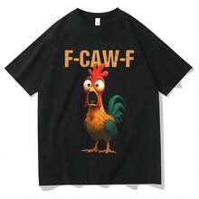Divertido verano F Caw F pollo Harajuku nueva camiseta de manga corta para hombre camiseta de Humor pollo estético Casual camisetas de gran tamaño Unisex - forma - Ver 1