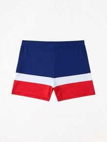 Bañador de hombre estilo europeo y americano de moda de verano para vacaciones, con estampado de rayas azul, blanco y rojo, cordón ajustable - Pantalones cortos de natación/Pantalones cortos de playa, adecuado para vacaciones de verano en la playa, fiesta en la piscina - Multicolor - Ver 6