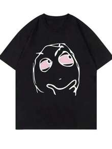 Camisetas estampadas de moda para mujer, tops de estilo urbano de gran tamaño, camisetas de verano cómodas y elegantes que combinan con todo. Camiseta con estampado gráfico de la cantante Melanie Martinez para hombre y mujer, camisetas vintage de gran tamaño estilo Harajuku, camisetas de algodón de manga corta 70230. - Negro - Ver 6