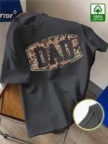 Camiseta de Camuflaje con Tema de Padre - Camiseta de Hombre 100% Algodón Estilo Vintage de Calle, Cómoda Cuello Redondo de Manga Corta, Esencial para Hombres, Puede Usarse como Regalo TTTG - Blanco - Ver 1