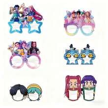 10入K-Pop動漫可愛派對眼鏡，可愛卡通角色創意拍照道具，生日慶祝與K-Pop粉絲派對裝飾趣味主題派對用品 - 彩色 - 查看 7
