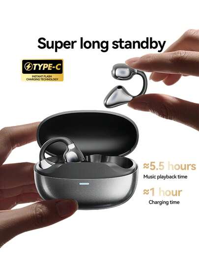  Acer OHR629 Open-Ear Wireless Bluetooth Headphones, Oversized Diaphragm For Powerful Bass And High-Fidelity Sound, Dual Acoustic Lock Technology For Noise Isolation, Water Drop Curved Ear Hook Design For Lightweight And Comfortable Wear, Suitable For Sports, Leisure, And Office Scenarios