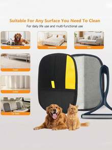 2-In-1 Pet Deshedding Kit - For Cats & Dogs, Includes Anti-Static Deshedding Glove And Lint Roller Brush - Professional Static Cleaning Tool For Clothes, Car Seats And Furniture - Portable Pet Deshedder, No Water/Soap Needed (For Pet Owners) - Multicolor - View 4