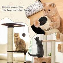 Cuerda de sisal para rascador de gatos de 1/4 pulgadas x 400 pies en total, cuerda de árbol para gatos y gatos, piezas de repuesto, cuerda de cáñamo, para estantes de gatitos, tableros, - como en la foto - Ver 6